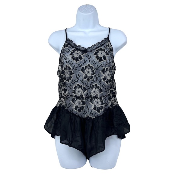 Vintage Other - vintage 80s teddy negligee lingerie L